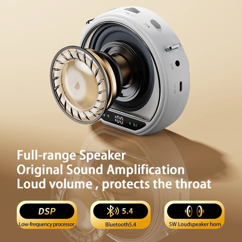 Wireless Voice Amplifier with Bluetooth 5.4 Portable Lavalier Microphone DSP Noise Reduction for Teaching, Meeting, Speeches — view 3