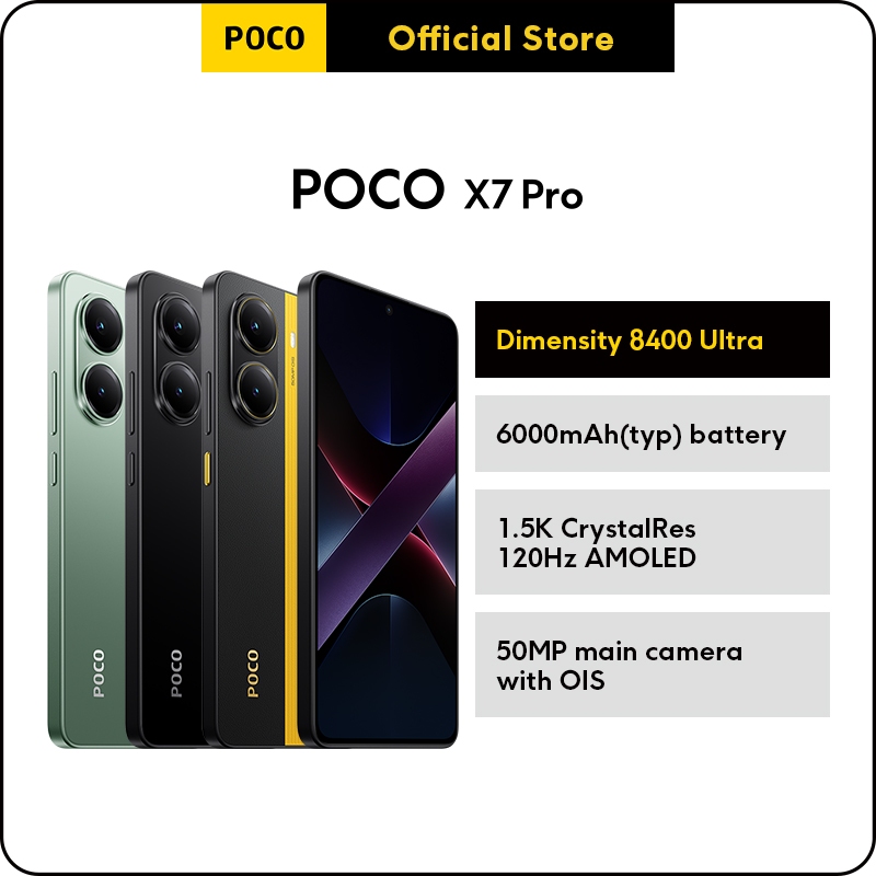 POCO X7 Pro | Supports 5G* | 8+256G/12+256G/12+512G powered by Flagship Dimensity 8400-Ultra Global Version With 1-Year Warranty