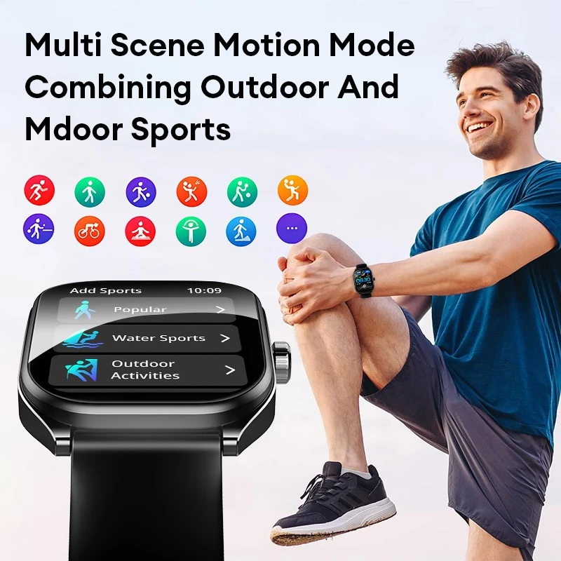 AOLON Curve Smart Watch IP68 Waterproof 2.01-inch Curved IPS Screen Bluetooth Call Running Pace Custom Wallpaper Smartwatch Health Monitoring - Image 6