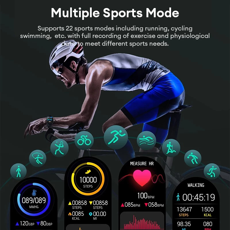 AOLON Curve Smart Watch IP68 Waterproof 2.01-inch Curved IPS Screen Bluetooth Call Running Pace Custom Wallpaper Smartwatch Health Monitoring - Image 7