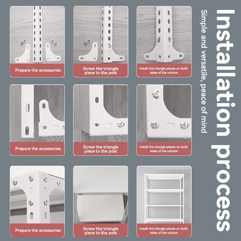 Metal Rack Shelves Heavy Duty Bolt Rack Metal Shelf Stainless Rack Adjustable Metal Organizer - Image 8