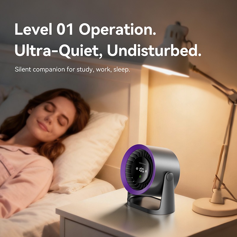 Vention Desk Fan 5000mAh Air Circulation Desktop Fan 100 Speed Settings Desktop Wall Hanging Fan for Dormitory Office - Image 2