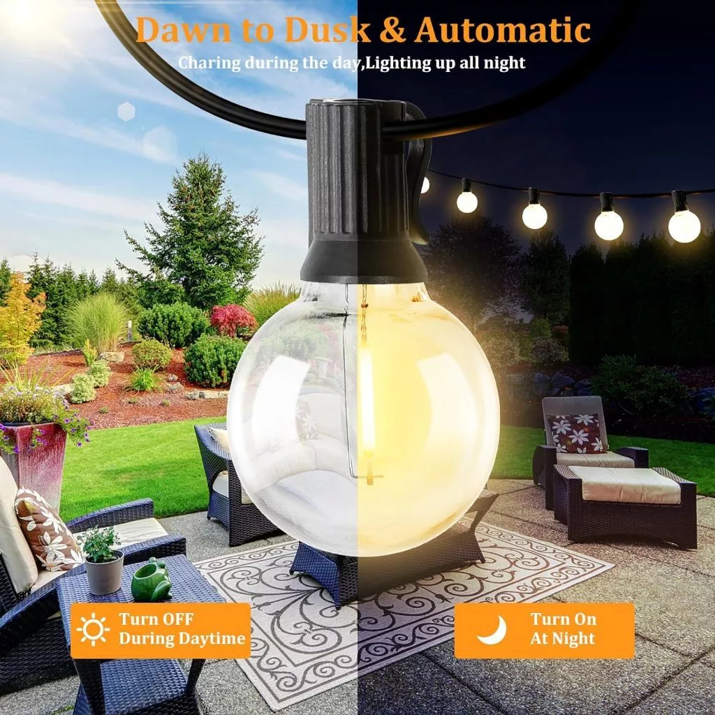 Solar Lights Outdoor Waterproof Shatterproof LED Bulbs Commercial Solar String Lights Powered Patio Hanging Lights — view 6
