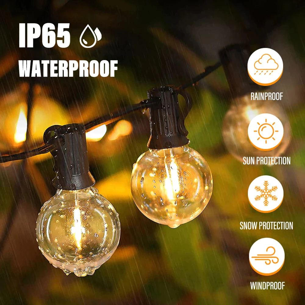 Solar Lights Outdoor Waterproof Shatterproof LED Bulbs Commercial Solar String Lights Powered Patio Hanging Lights — view 3