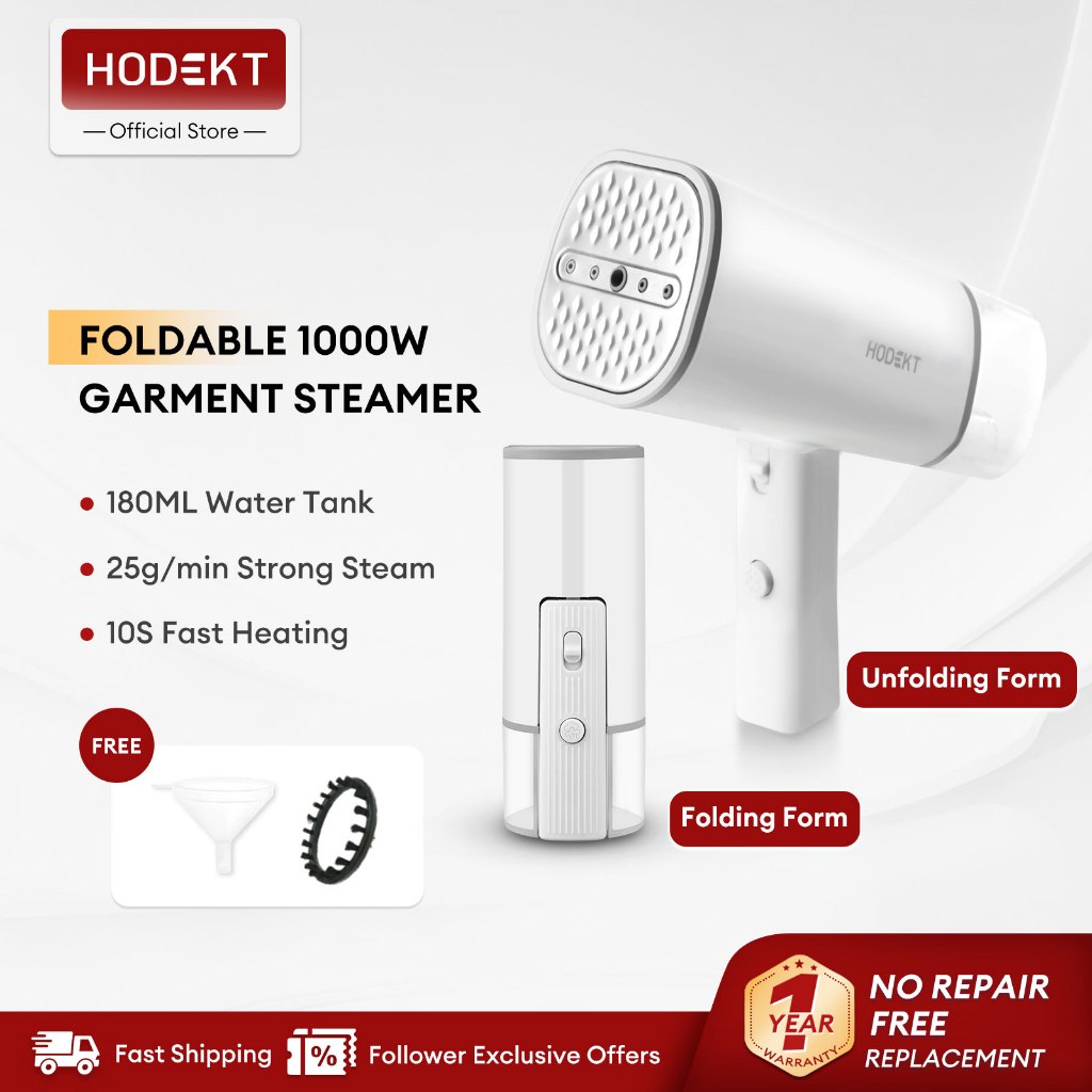 HODEKT Steam Iron Handheld Garment Steamer Travel Steamer Iron for Clothes Foldable and Portable
