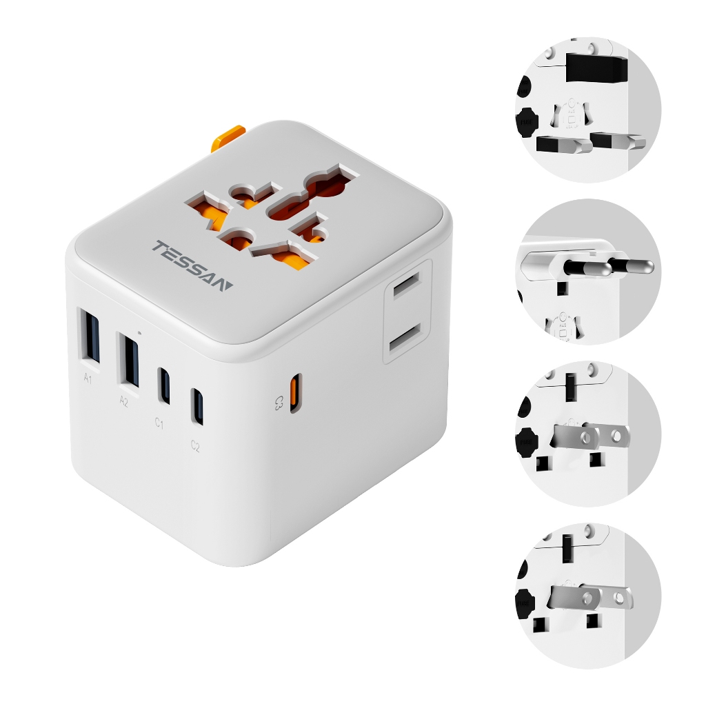 TESSAN Universal Travel Adapter with USB+Type C,Charger Plug Adaptor for Japan Hong Kong TH SG KR VN - Image 8