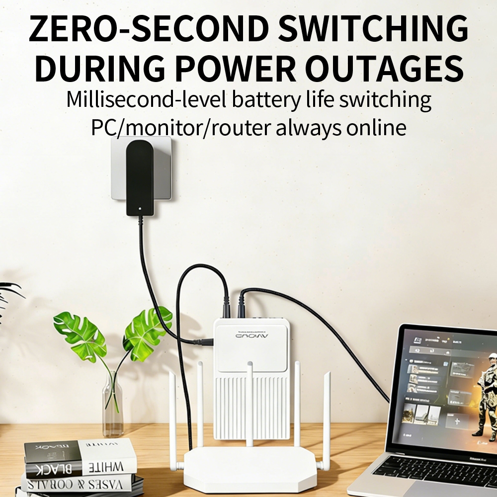 AVIDUS S110 10400mAh 2A Mini UPS Backup Power Supply 5V 9V 12V Voltage Adaptation Output For indoor CCTV Camera Wifi Router — view 5