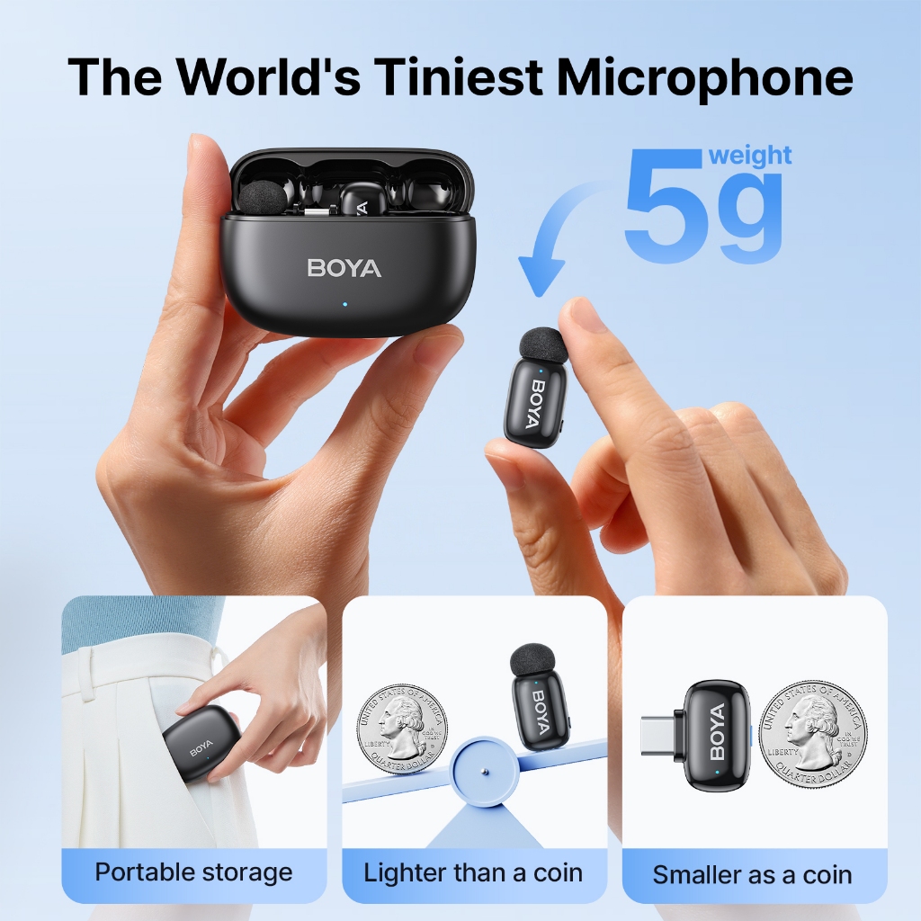 BOYA mini 2 Wireless Microphone Lapel AI Noise Cancelling Mic for Vlogging Streaming Phone Original - Image 2
