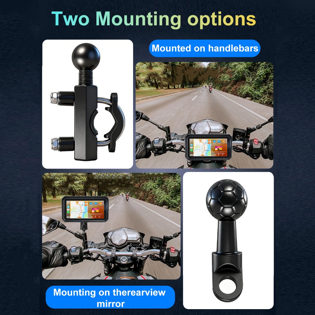 ✨2026✨6.25" Motorcycle Navigation Dual Camera CarPlay Android Auto TPMS IPX8 Waterproof Magnetic Mount 64GB Speed-Sensing - Image 3