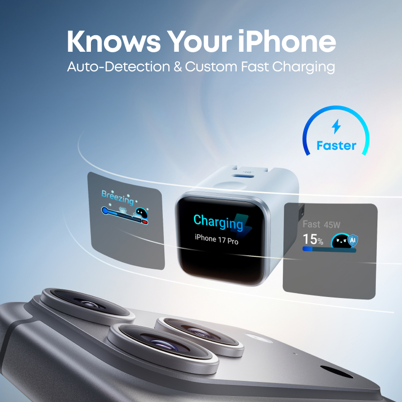 【Hot】ANKER Nano USB C Wall Charger, 45W Fast Charging Smart Display, with 180° Foldable Plug,Built-in Care Mode A121D — view 6