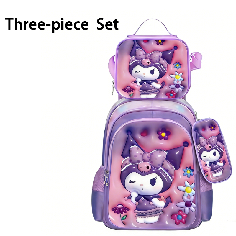 New Primary School Student Trolley Schoolbag Three-piece Set Backpack + Backpack + Pencil Case — view 5