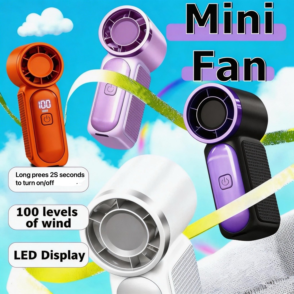 X688 NEW mini fan 6000mAh Portable Mini Handheld Fan 3.5 Inch High 1-100 Speed Personal Turbo Strong Wind Outdoor Travel Fan — view 8