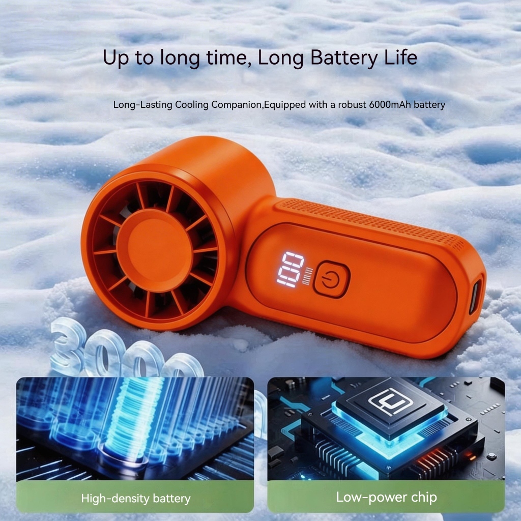X688 NEW mini fan 6000mAh Portable Mini Handheld Fan 3.5 Inch High 1-100 Speed Personal Turbo Strong Wind Outdoor Travel Fan — view 6