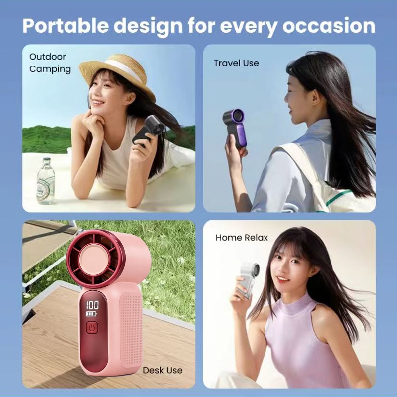 6000mAh Portable Mini Handheld Fan 3.5 Inch High Speed Personal Turbo Strong Wind Outdoor Travel Fan — view 8