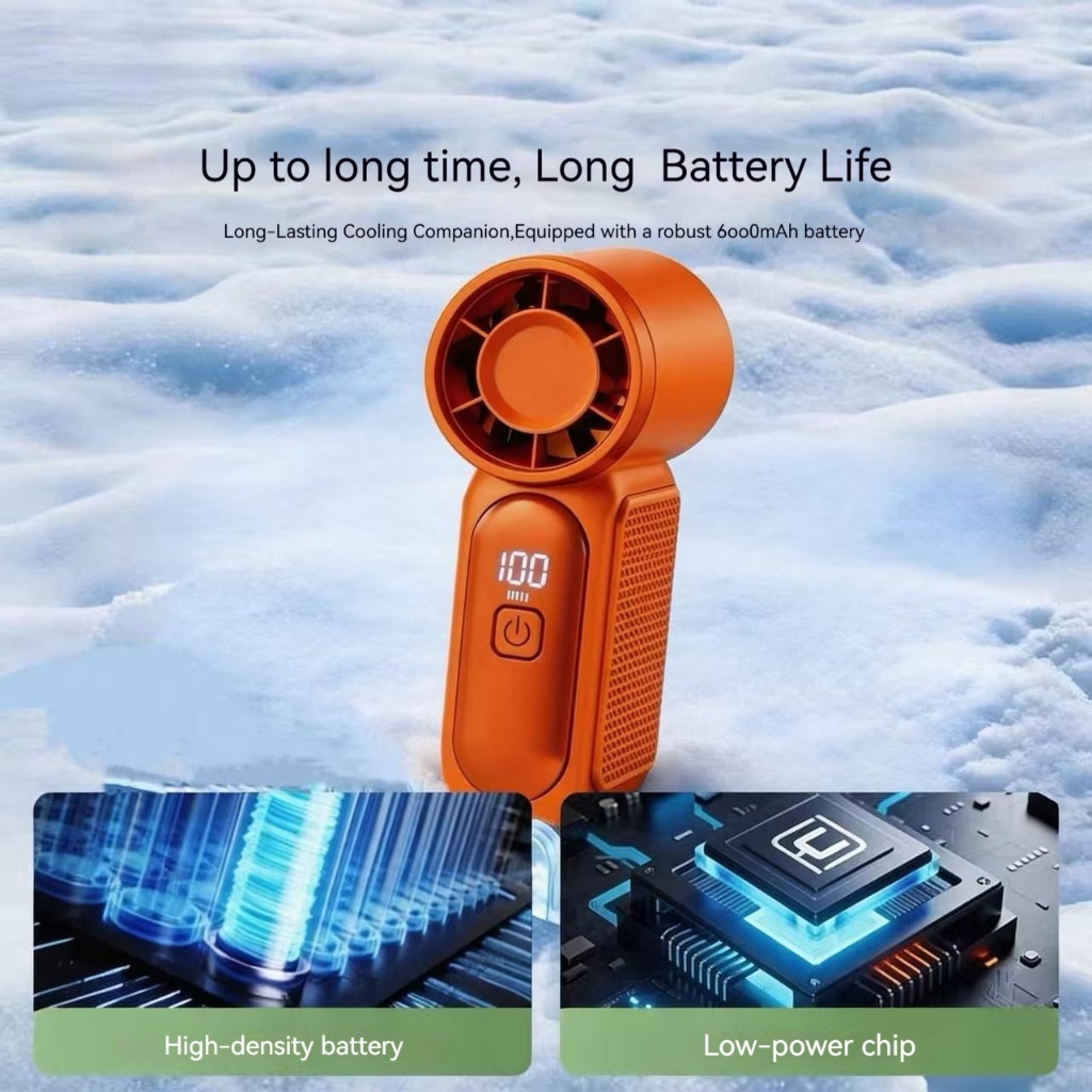 6000mAh Portable Mini Handheld Fan 3.5 Inch High Speed Personal Turbo Strong Wind Outdoor Travel Fan — view 6
