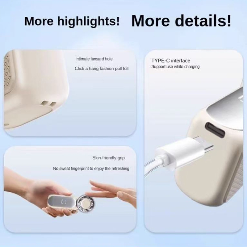 6000mAh Portable Mini Handheld Fan 3.5 Inch High Speed Personal Turbo Strong Wind Outdoor Travel Fan — view 4