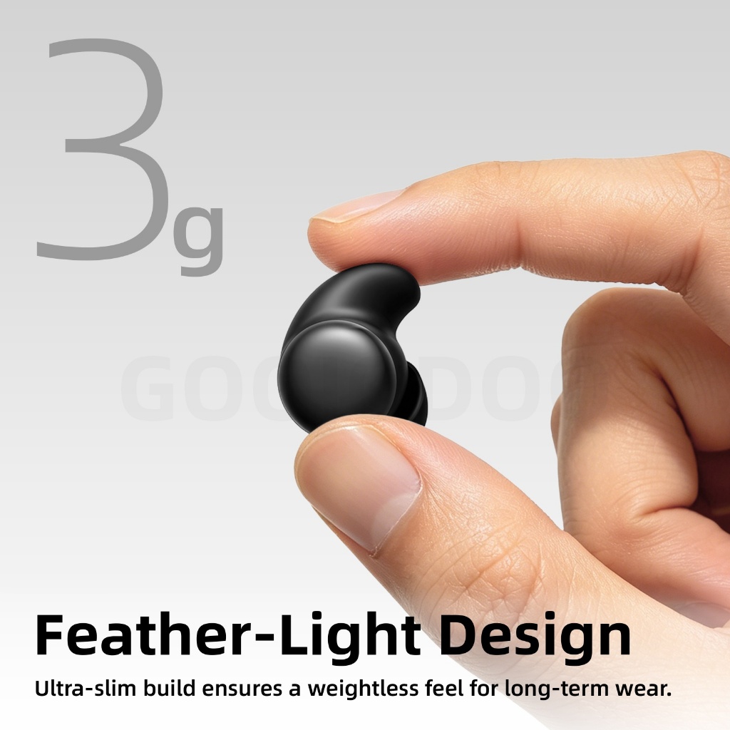 GOOJODOQ Wireless Earphones for Sleep Bluetooth Earbuds Headset Noise Cancellation Soft Silicone — view 2