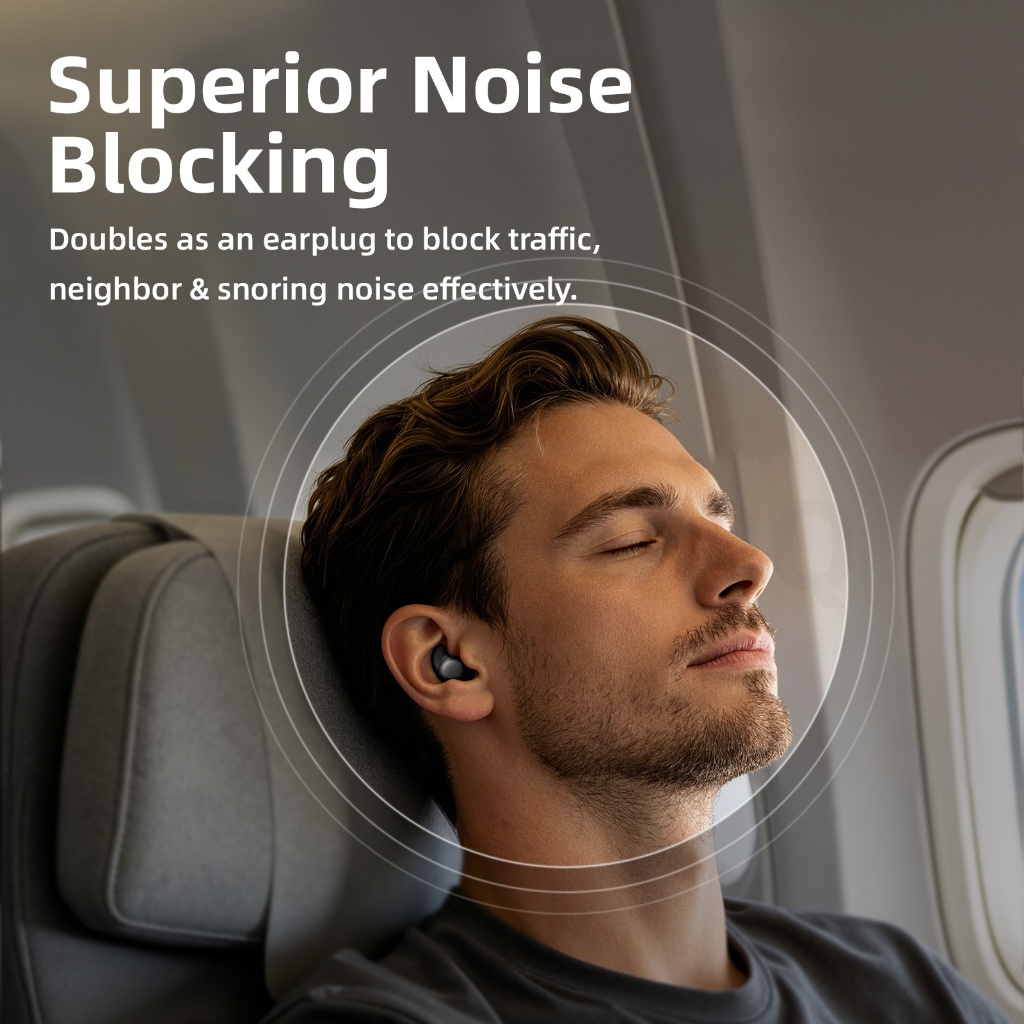 GOOJODOQ Wireless Earphones for Sleep Bluetooth Earbuds Headset Noise Cancellation Soft Silicone — view 7