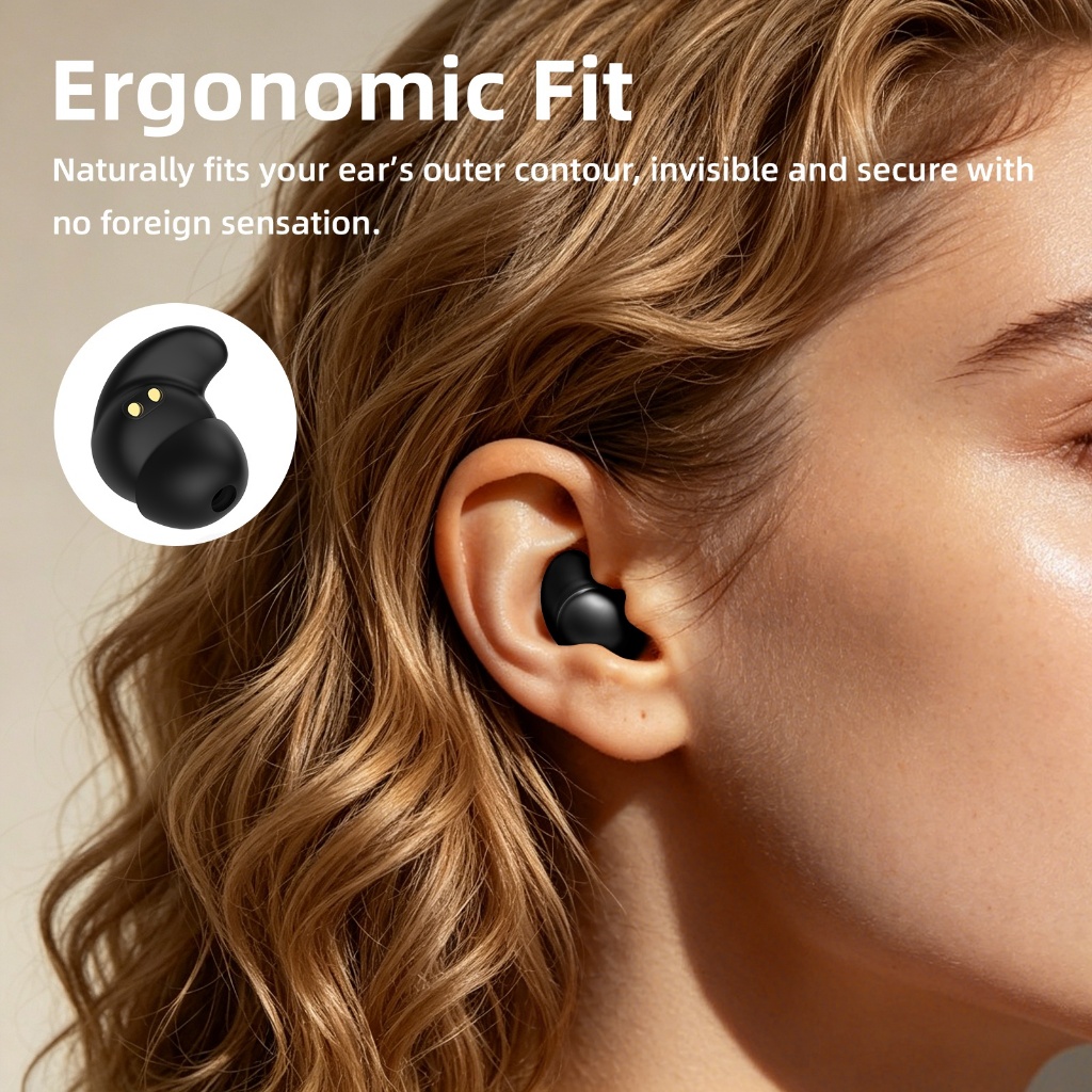 GOOJODOQ Wireless Earphones for Sleep Bluetooth Earbuds Headset Noise Cancellation Soft Silicone — view 4