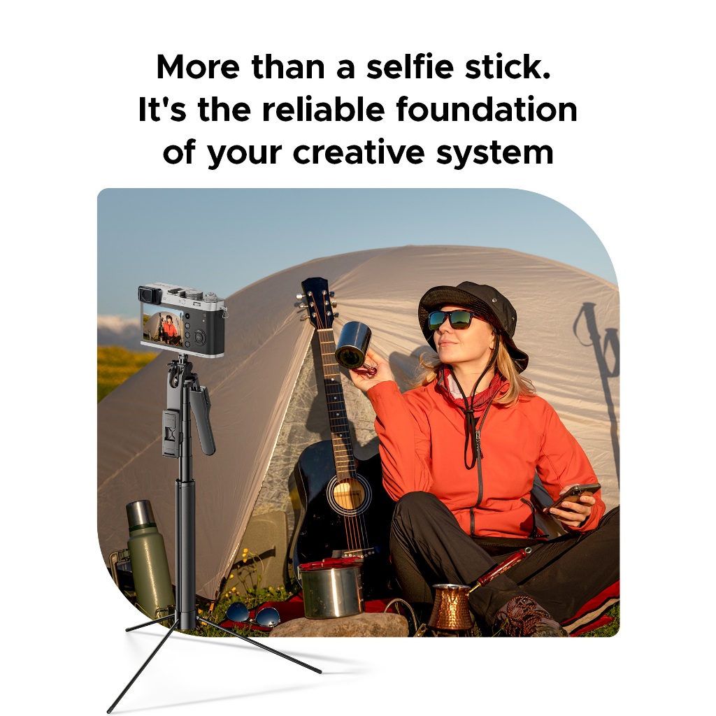 ORICO 1.7M Locking Tripod Stable Foldable Selfie Stick With 10M Range Bluetooth Selfie Stick Tripod for Vlogging Live （SPM170） — view 6