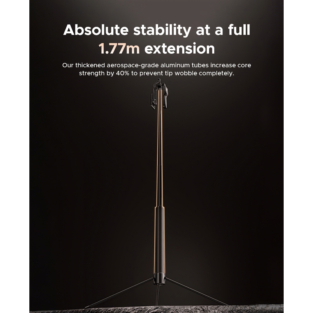 ORICO 1.7M Locking Tripod Stable Foldable Selfie Stick With 10M Range Bluetooth Selfie Stick Tripod for Vlogging Live （SPM170） — view 2