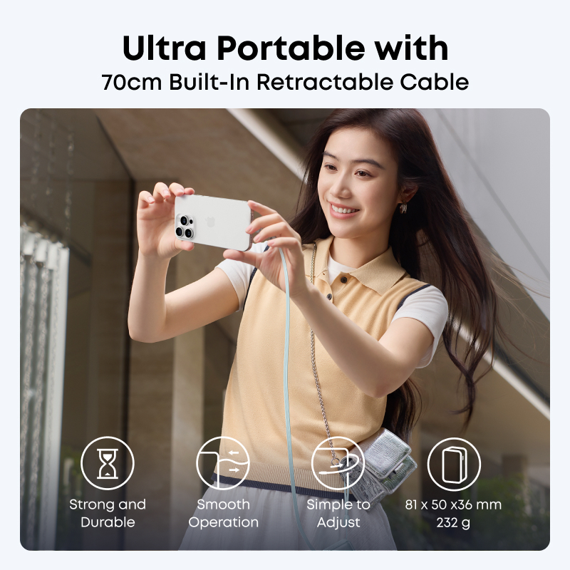 【CCC Certified】ANKER Nano Portable Charger, 45W 10000mAh with 2.3 ft Retractable Cable, Compact Power Bank, Travel Essential Battery Pack for iPhone 17/16 Series, iPad, Galaxy, Pixel A1638 — view 2