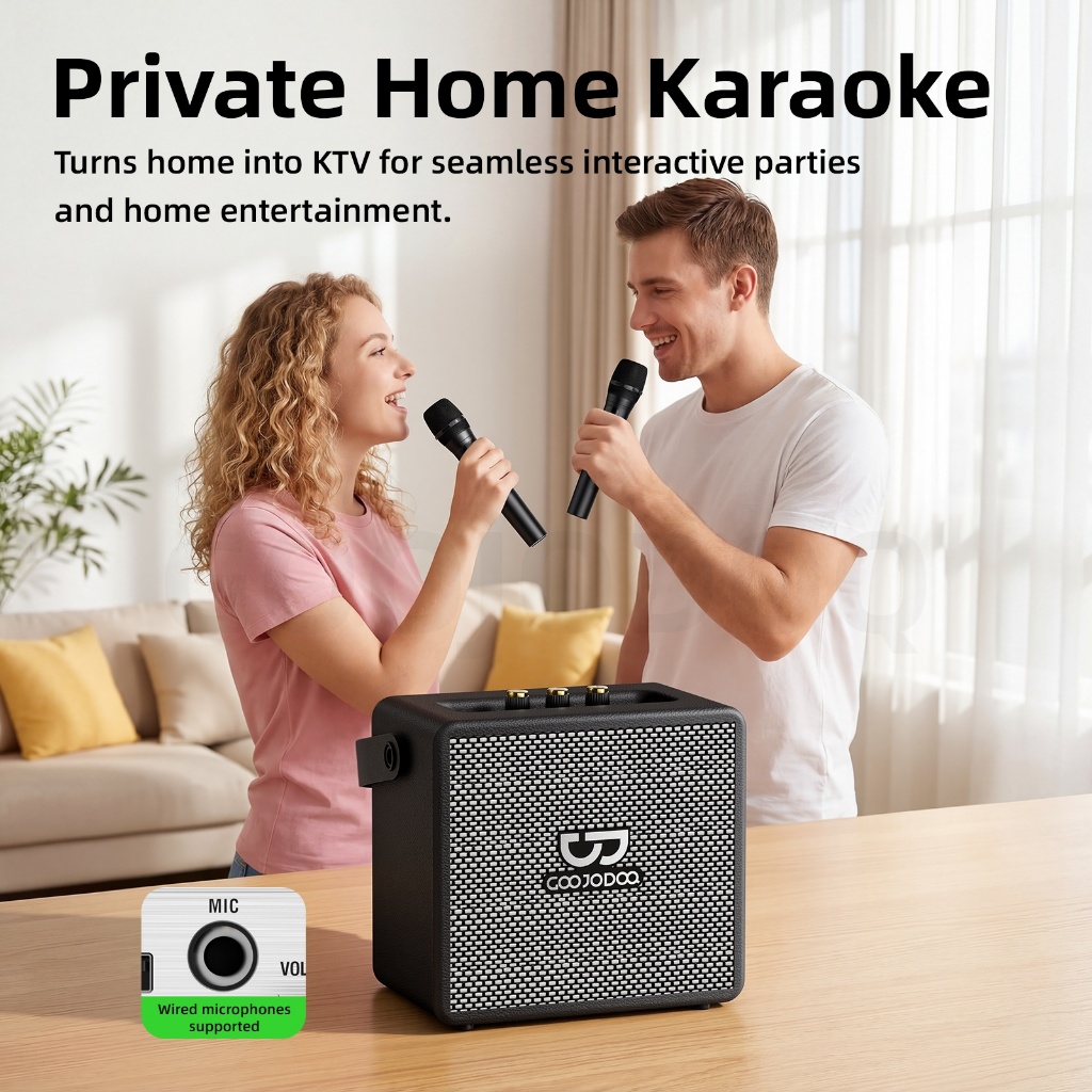 GOOJODOQ 3600mAh Bluetooth Speaker Wireless with Microphone Mini Karaoke 3D Stereo TF Card Big Size — view 4