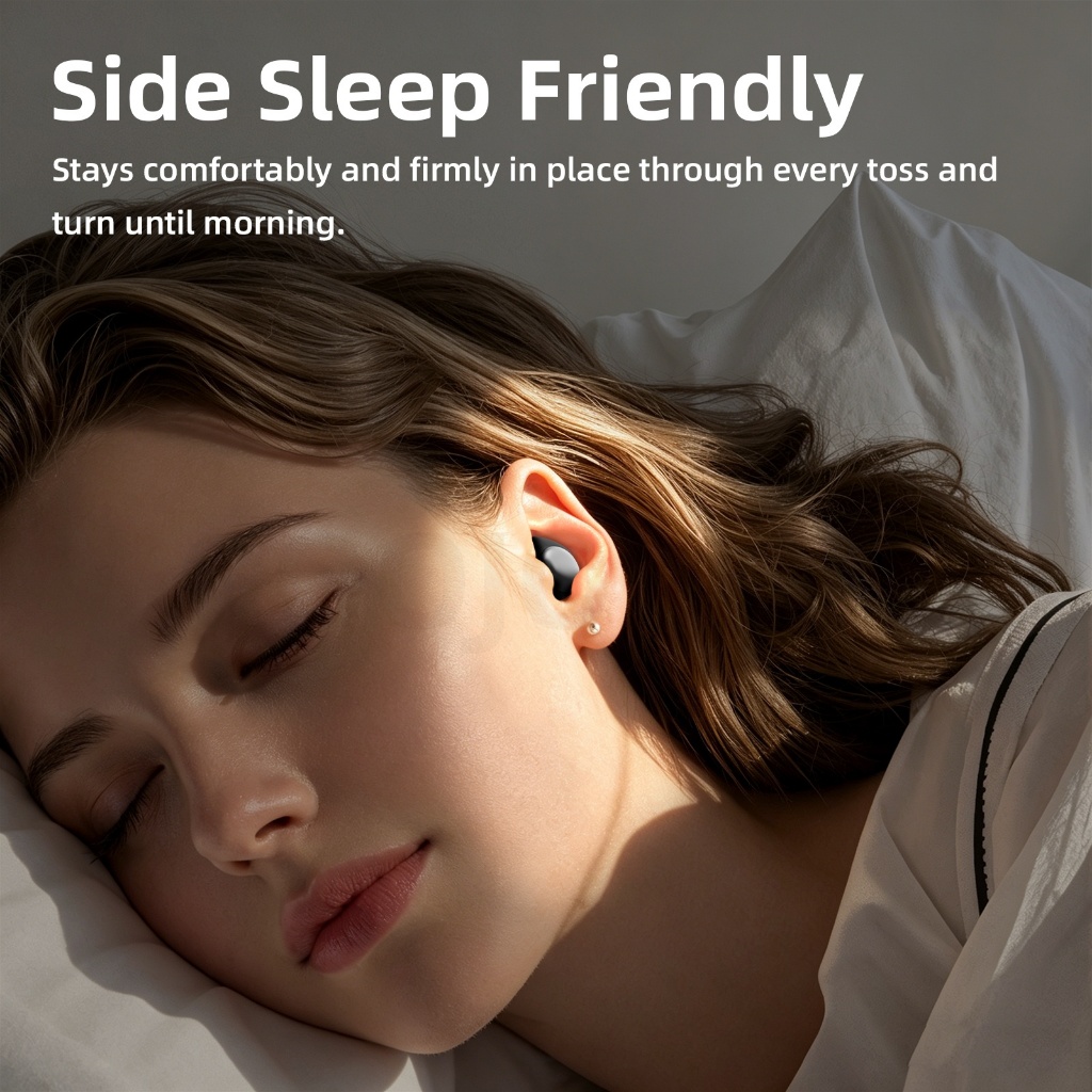 GOOJODOQ Wireless Earphones for Sleep Bluetooth Earbuds Headset Noise Cancellation Soft Silicone — view 5
