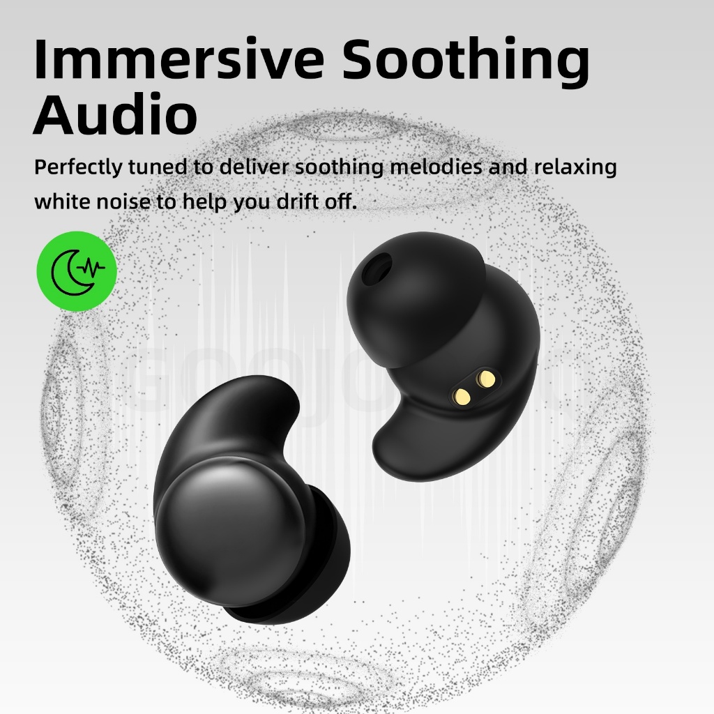 GOOJODOQ Wireless Earphones for Sleep Bluetooth Earbuds Headset Noise Cancellation Soft Silicone — view 6