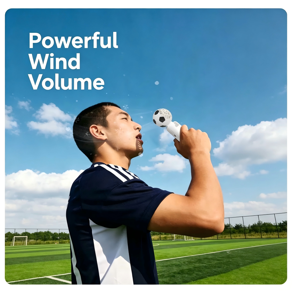 New football fan handheld display high-speed cooling ice compress fan portable foldable transparent mecha fan - Image 3