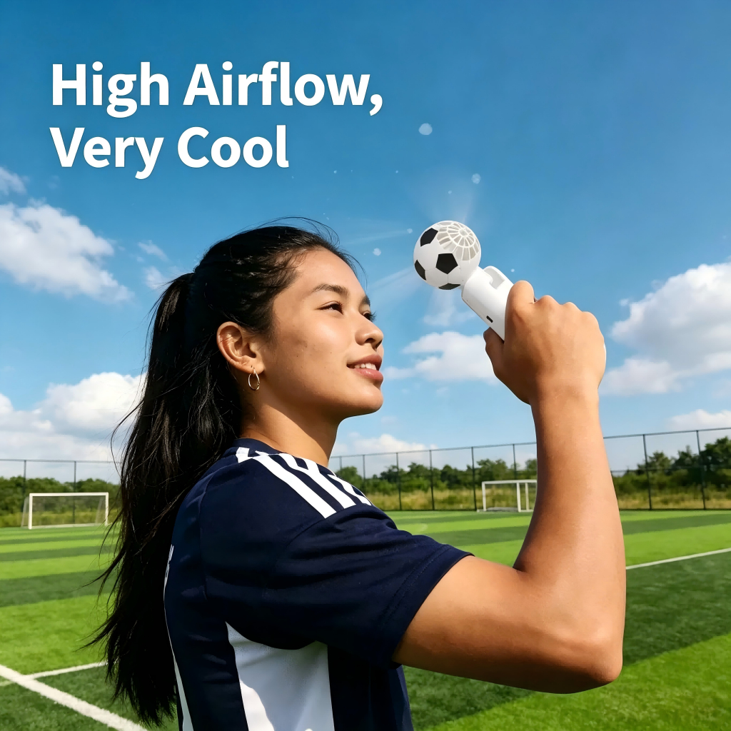 New football fan handheld display high-speed cooling ice compress fan portable foldable transparent mecha fan - Image 4