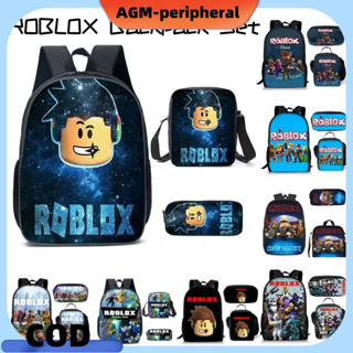 COD✨ 26Color Roblox Student Schoolbag, A Variety of Options Meal Bag, Pencil Case, Robles Printed Backpack Set Of Three