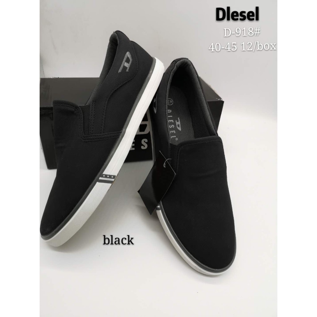 mens black slip on canvas shoes