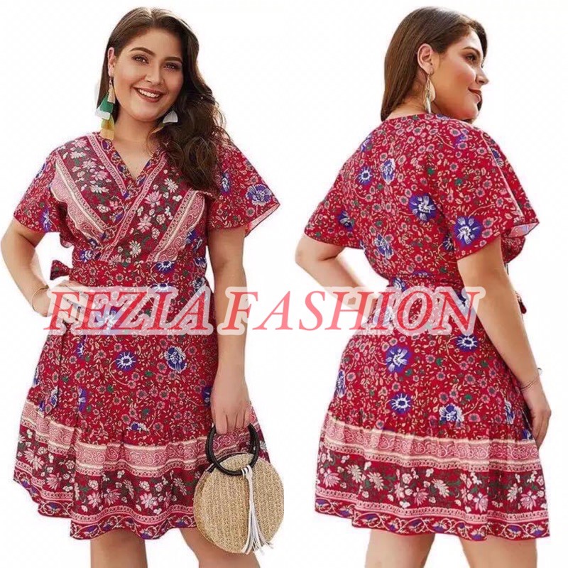 Fashionable Plus size Hippie Boho Coachella Style V-Neck Casual Party Outfit | Shopee