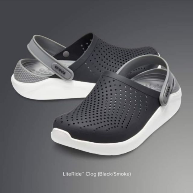 crocs black and grey