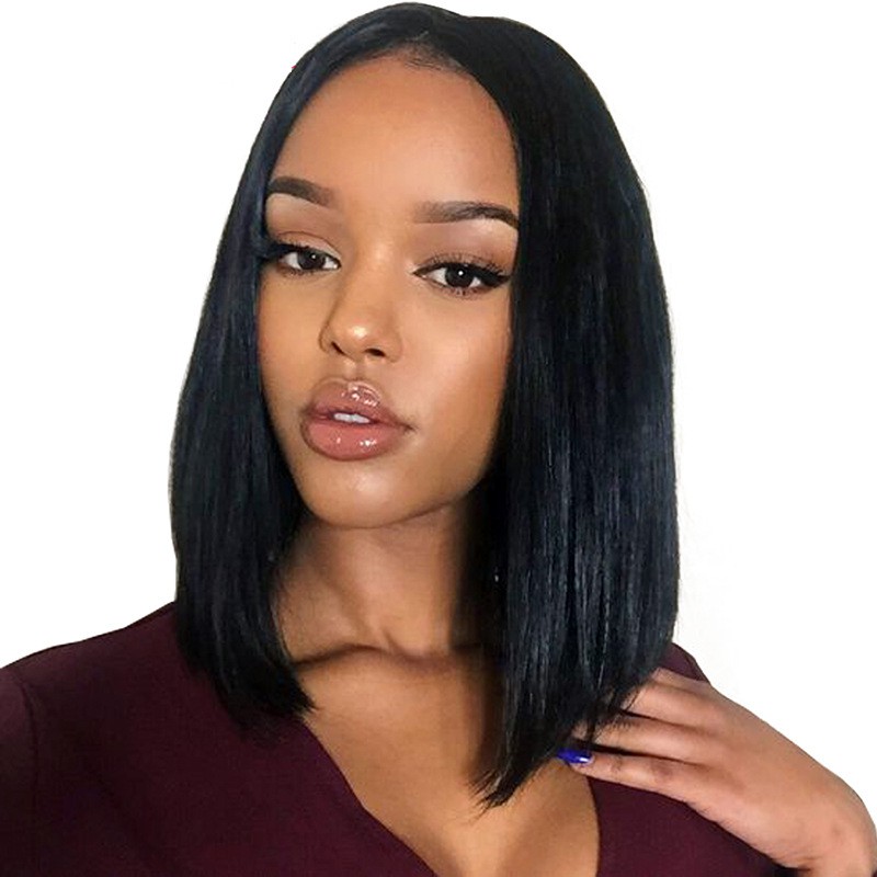 Women S Long Straight Hair Side Parting African Black Shopee