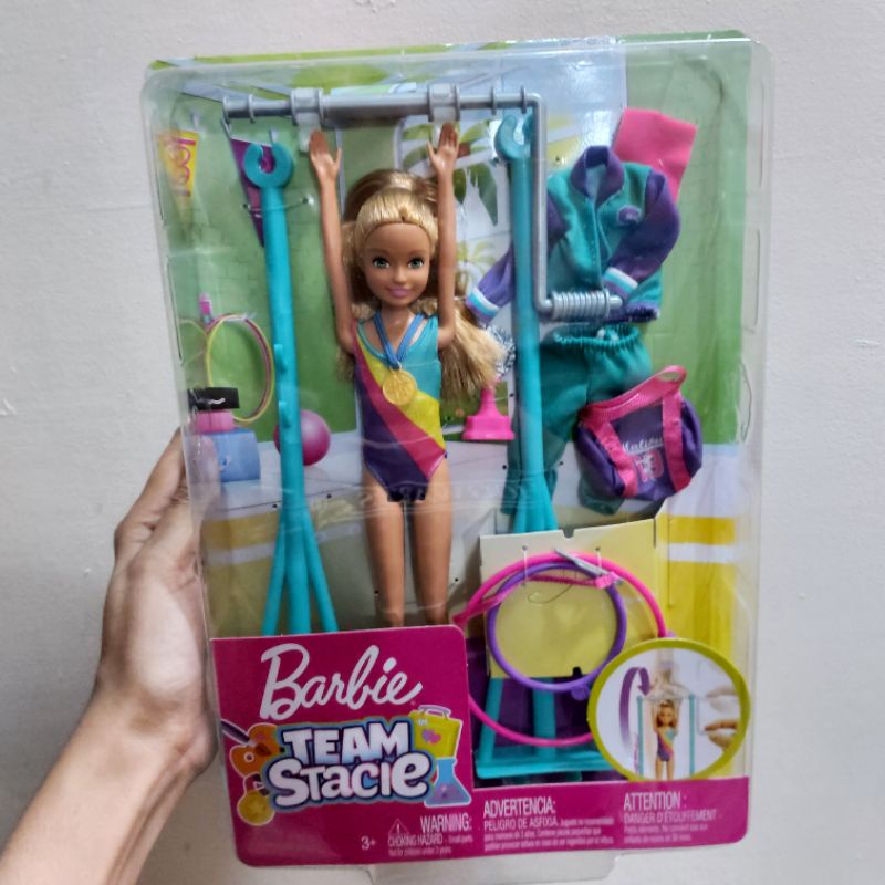 Barbie Team Stacie Doll Gymnastics Playset With Accessories