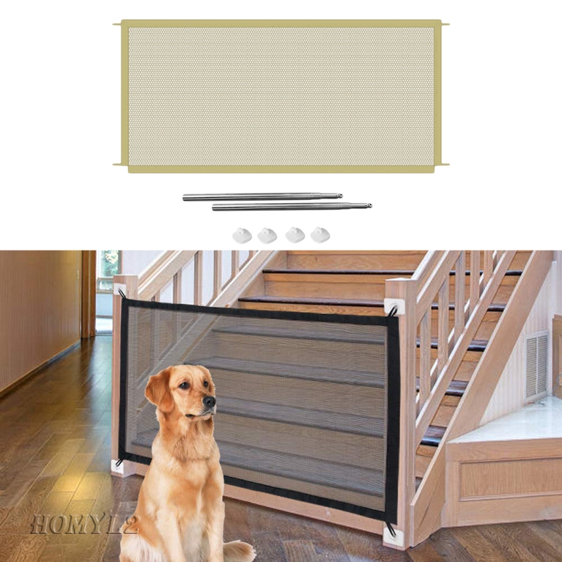 Folding Pet Dog Gate Door Barrier Safety Guard Fence Mesh Enclosure
