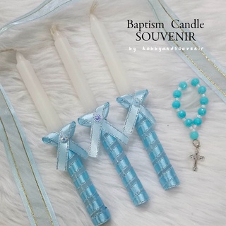 Christening Candle Light Blue for Souvenir and Baptism