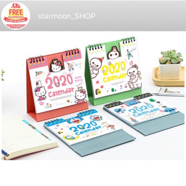 Character Quality 2019 Upto 2020 Colorful Desk Calendar Shopee