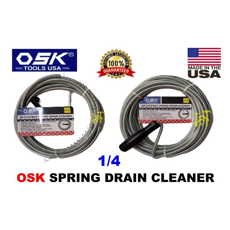 OSK FLEXIBLE SPRING DRAIN CLEANER 1/4 SEWER ROD PANTANGGAL BARA