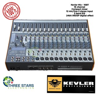 Kevler MIX-16BT Professional Mixer with 16 Channel 12 Mic / Line 2 Aux