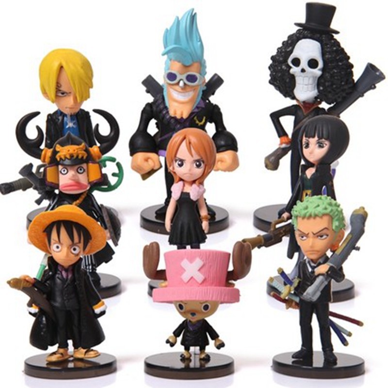 One Piece Strong World Set Of 9 Pieces Chibi Action Figure Shopee Philippines