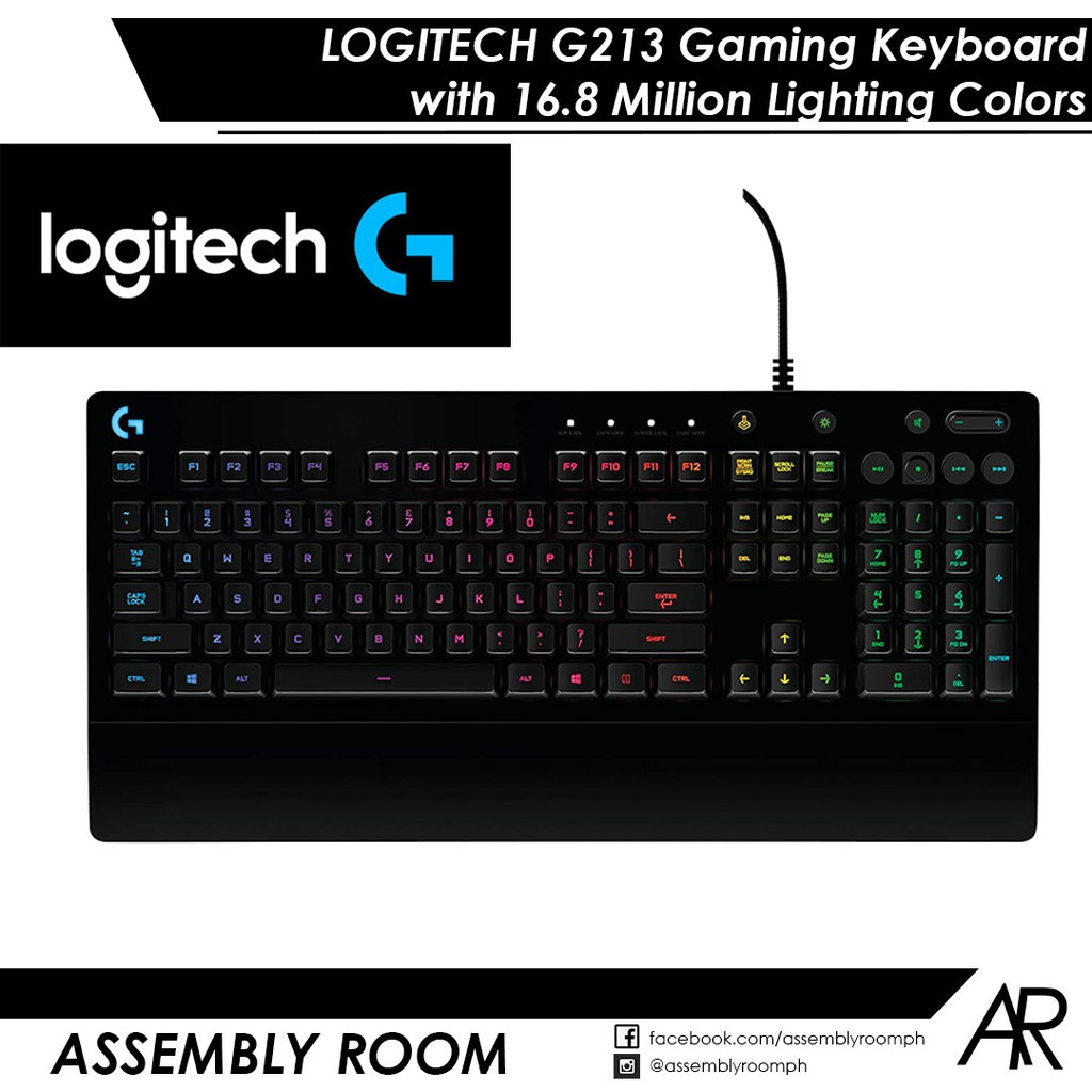 Logitech G213 Prodigy Gaming Keyboard with 16.8 Million Lighting Colors ...