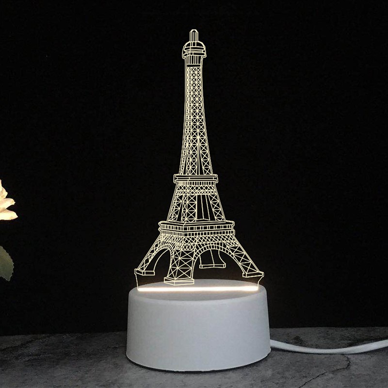 3d Acrylic Night Light Eiffel Tower Design Optical Illusion Light Desk Lamp 1pc 20 By 15 Cm 3dl15 Shopee Philippines
