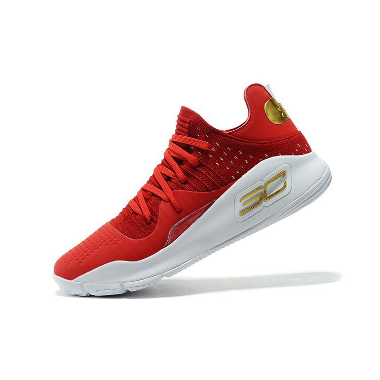Under Armour Curry 4 Low Wine Red White 