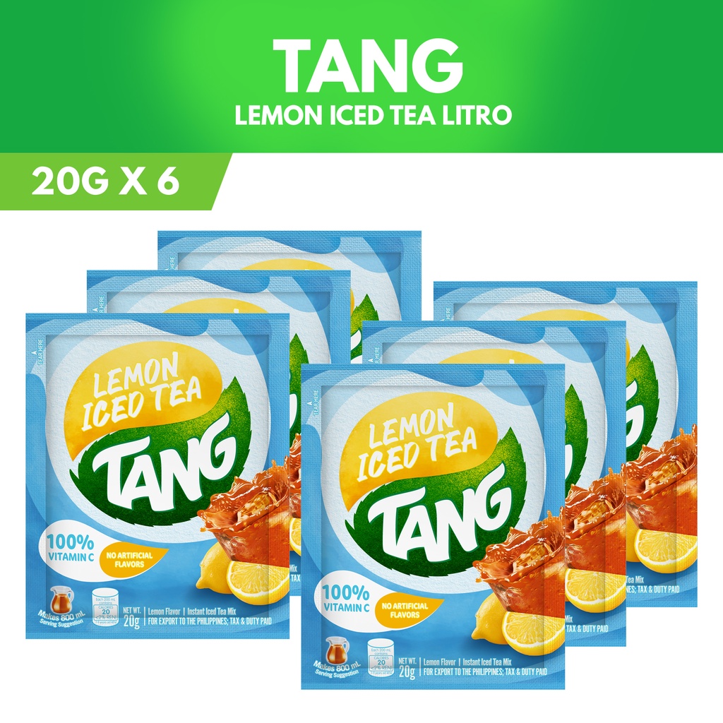 Tang Powdered Juice Lemon Iced Tea Litro 20g Pack of 6 Shopee Philippines