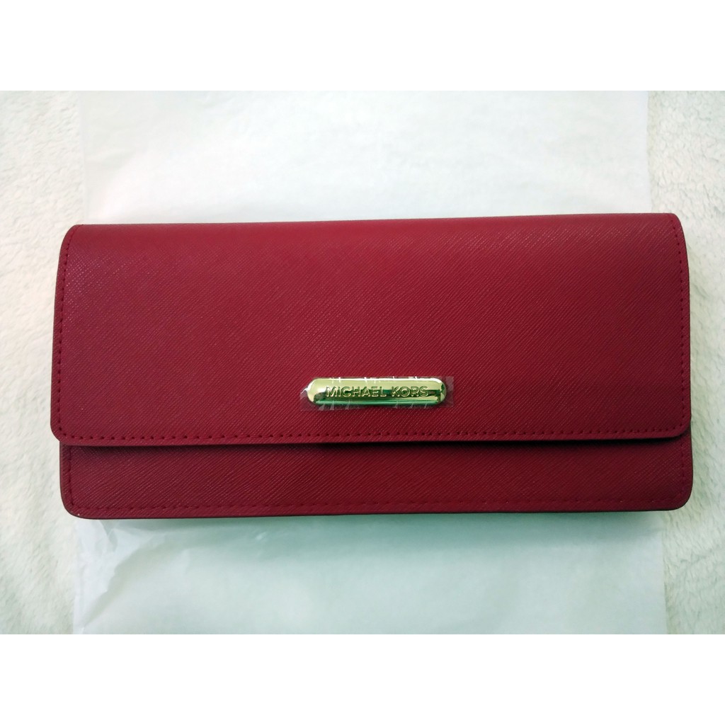 Michael Kors Continental Red Wallet Clutch Purse | Shopee Philippines