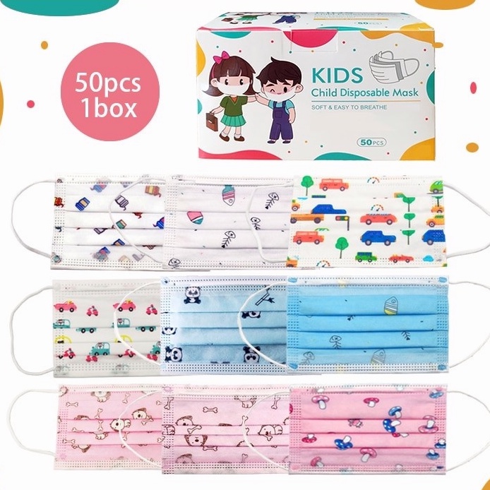 COD [50pcs] Children's Masks 3Ply Disposable Surgical Masks Baby Masks