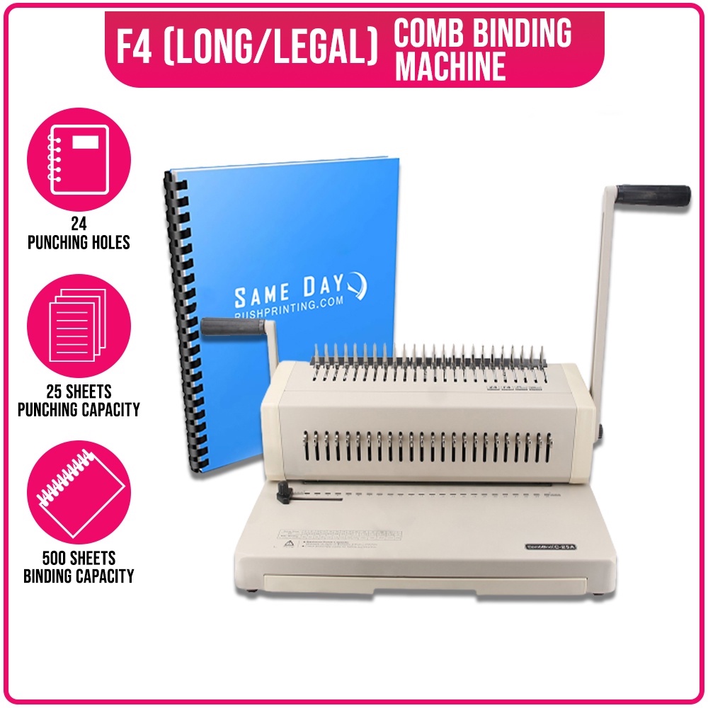 Comb Binding Machine F4 (Long/Legal) Comb Binding Punch Binding